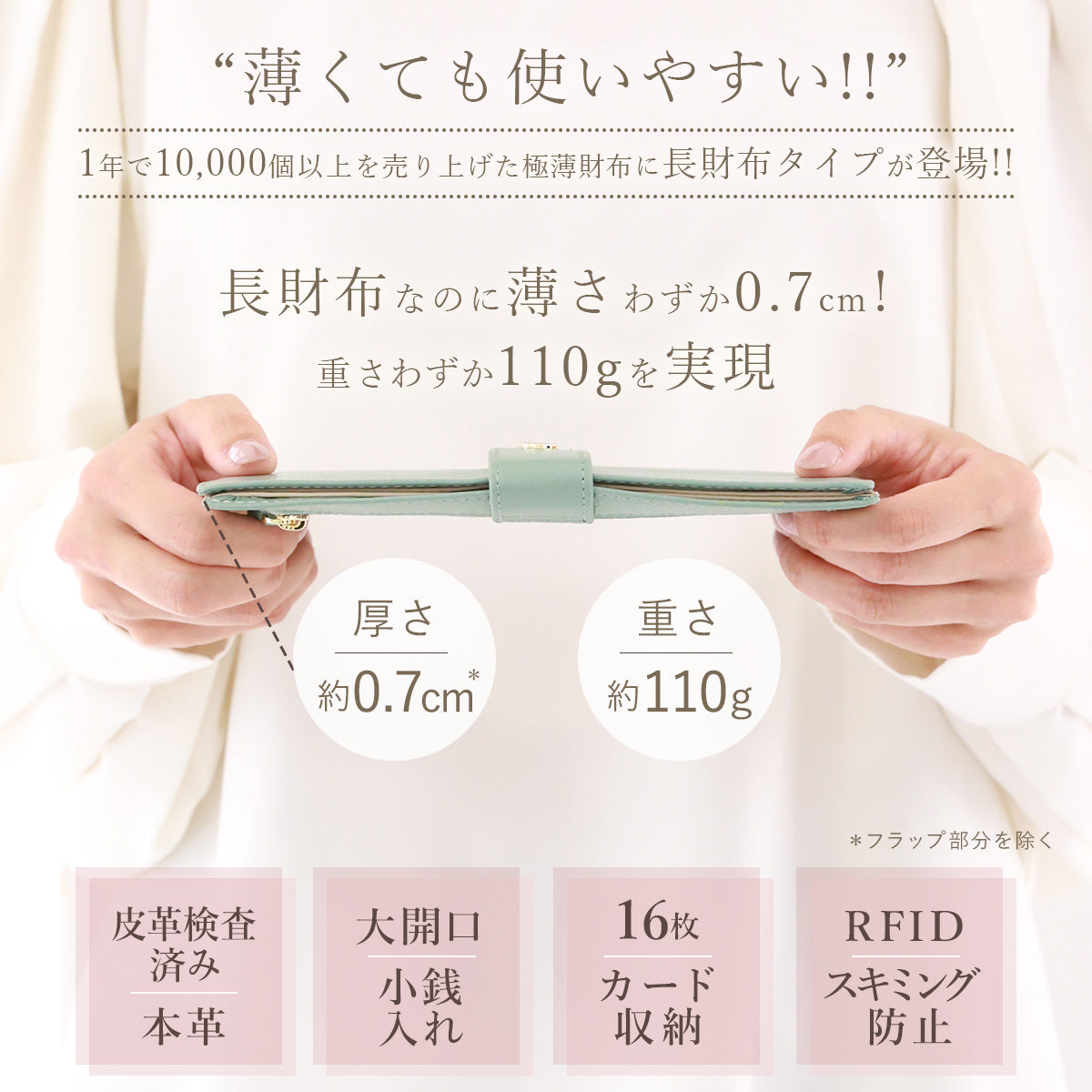 極薄 長財布 アンコール Annekor