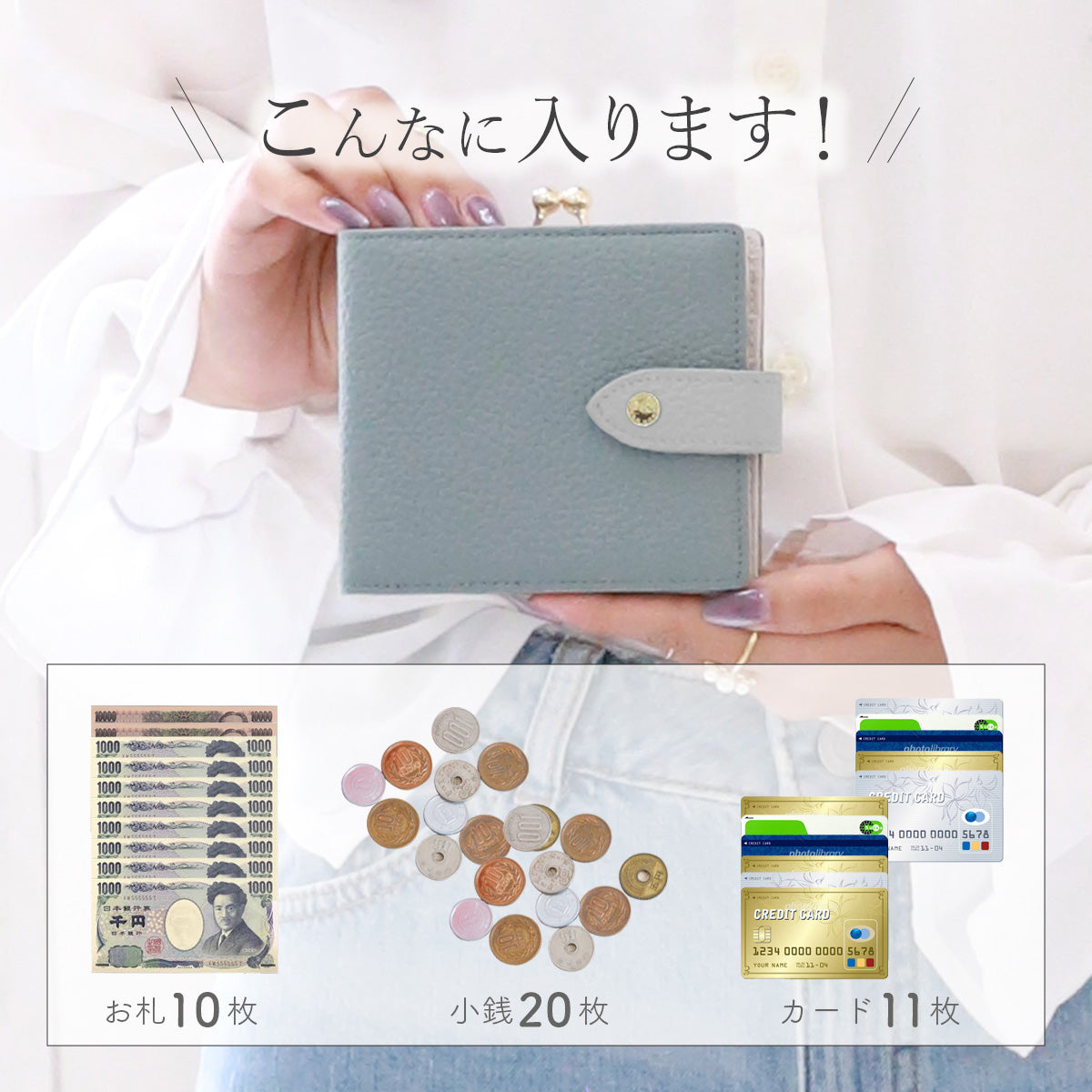 Annekor 財布 がま口 二つ折り