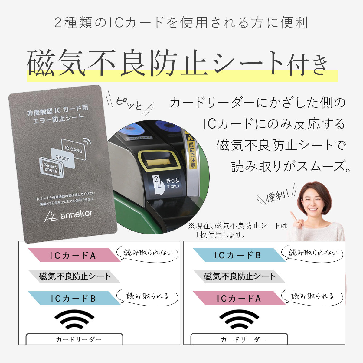 リール付パスケース アンコール Annekor