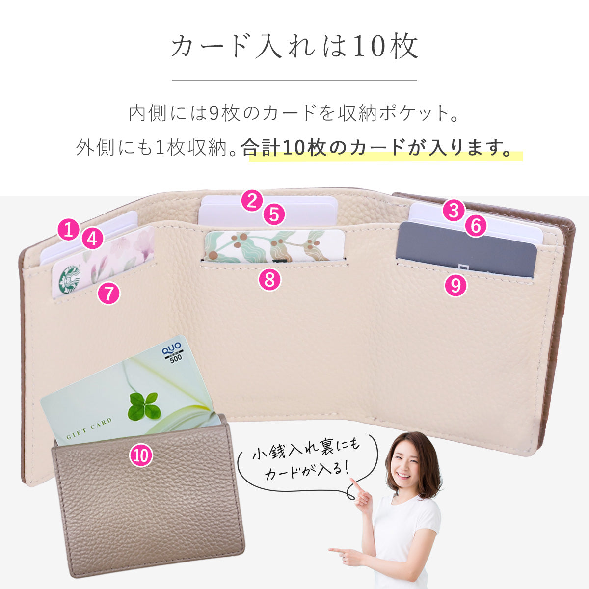 フラップ三つ折り バイカラーがおしゃれなミニ財布 本革三つ折り財布 レディース スキミング防止対応