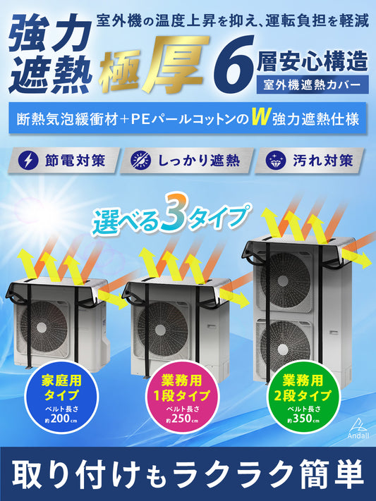 室外機カバー アルミ 室外機カバー 遮熱6層構造エアコン故障防止&節電・遮光効果アップ 省エネ対策に
