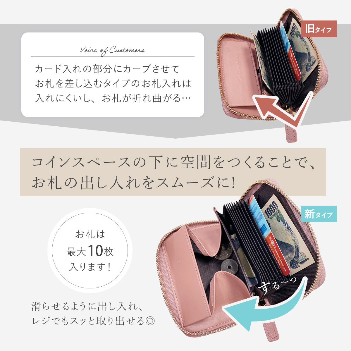 クレカケース お札が折れない 本革ミニ財布じゃばら式カードケース RFIDスキミング防止 レディース