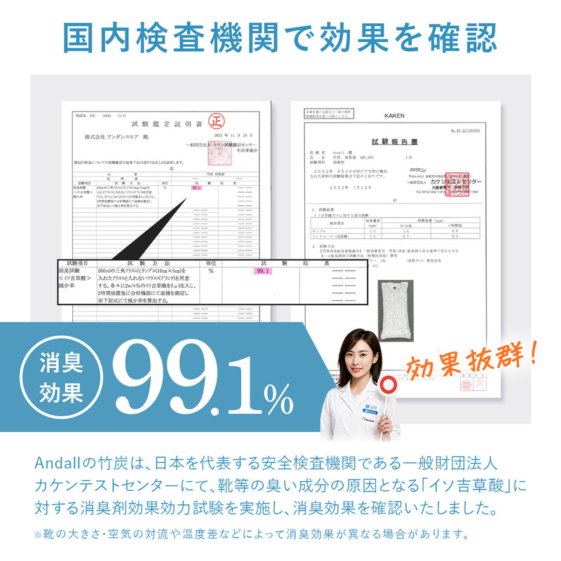 靴 消臭 くり返し使える 竹炭パック｜天然孟宗竹100％ 【除湿＆菌抑制効果】 置くだけでムレ・ニオイ対策