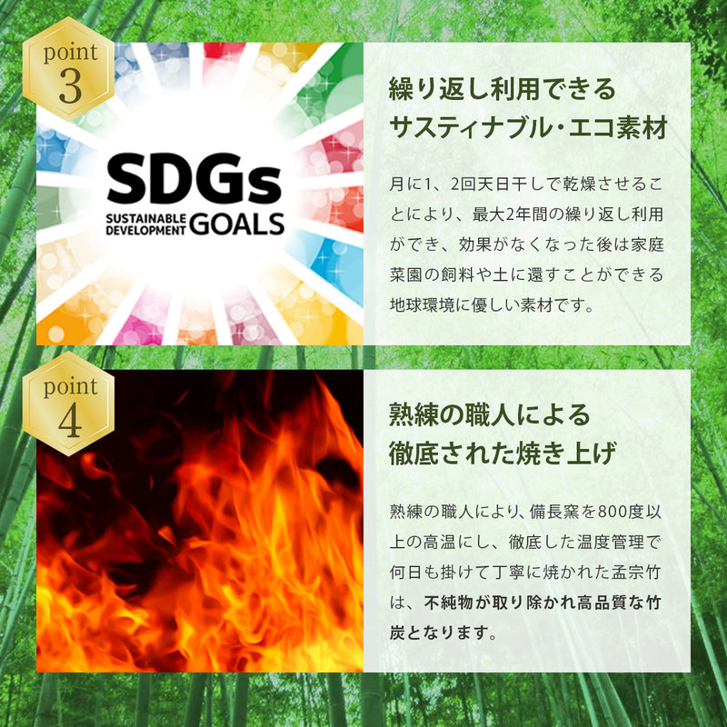 竹炭 消臭・調湿グッズ 特大サイズ｜天然素材でクローゼット・下駄箱・トイレ・ペット臭対策に◎