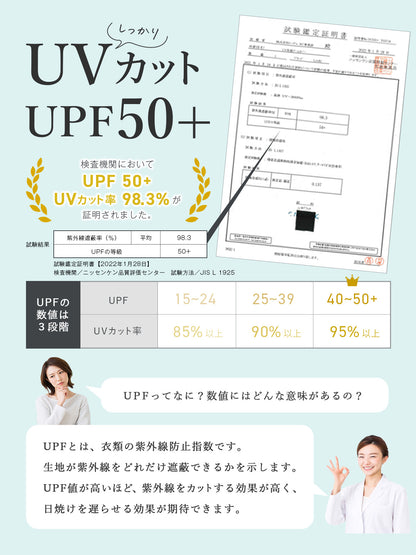 接触冷感で紫外線カット機能付きのブラックアームカバー｜やせ型・細身の方に最適 ずれ落ちないフィット仕様