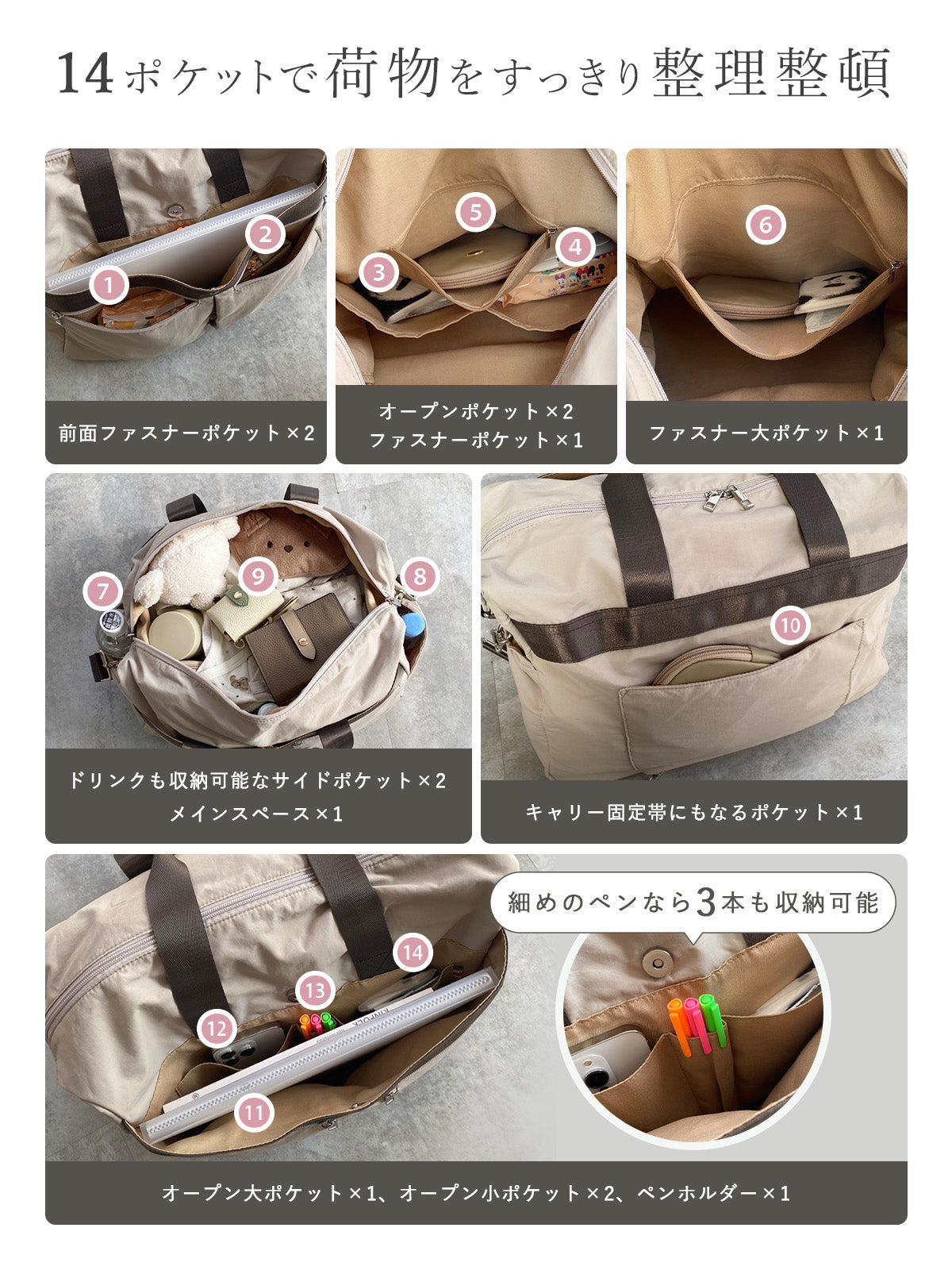 大容量ボストンバッグ 機内持ち込みサイズ はっ水 