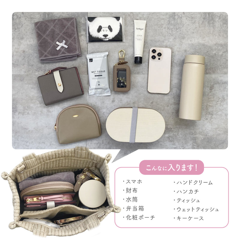 イブル生地 ヌビミニトートバッグ｜軽量スクエア×2WAYショルダー・便利なスマホポケット