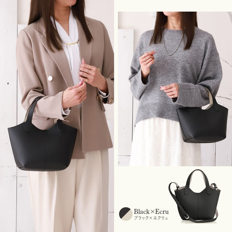本革 バイカラー 2wayバッグ｜軽量 ハンドバッグ ショルダー 斜め掛け レディース トートーバッグ