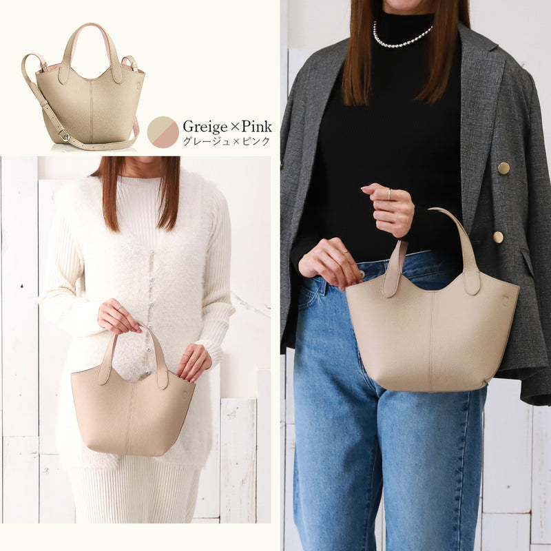 本革 バイカラー 2wayバッグ｜軽量 ハンドバッグ ショルダー 斜め掛け レディース トートーバッグ