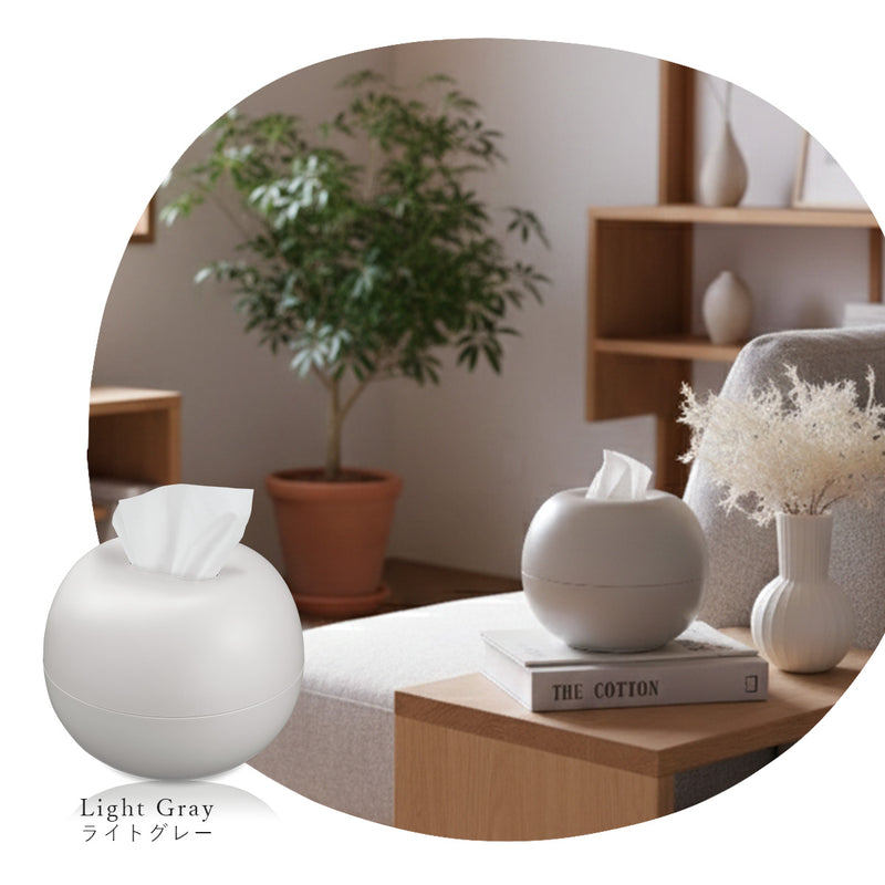 北欧 おしゃれ ティッシュケース｜コロンとかわいい丸型 トイレットペーパー対応 丸いティッシュポット