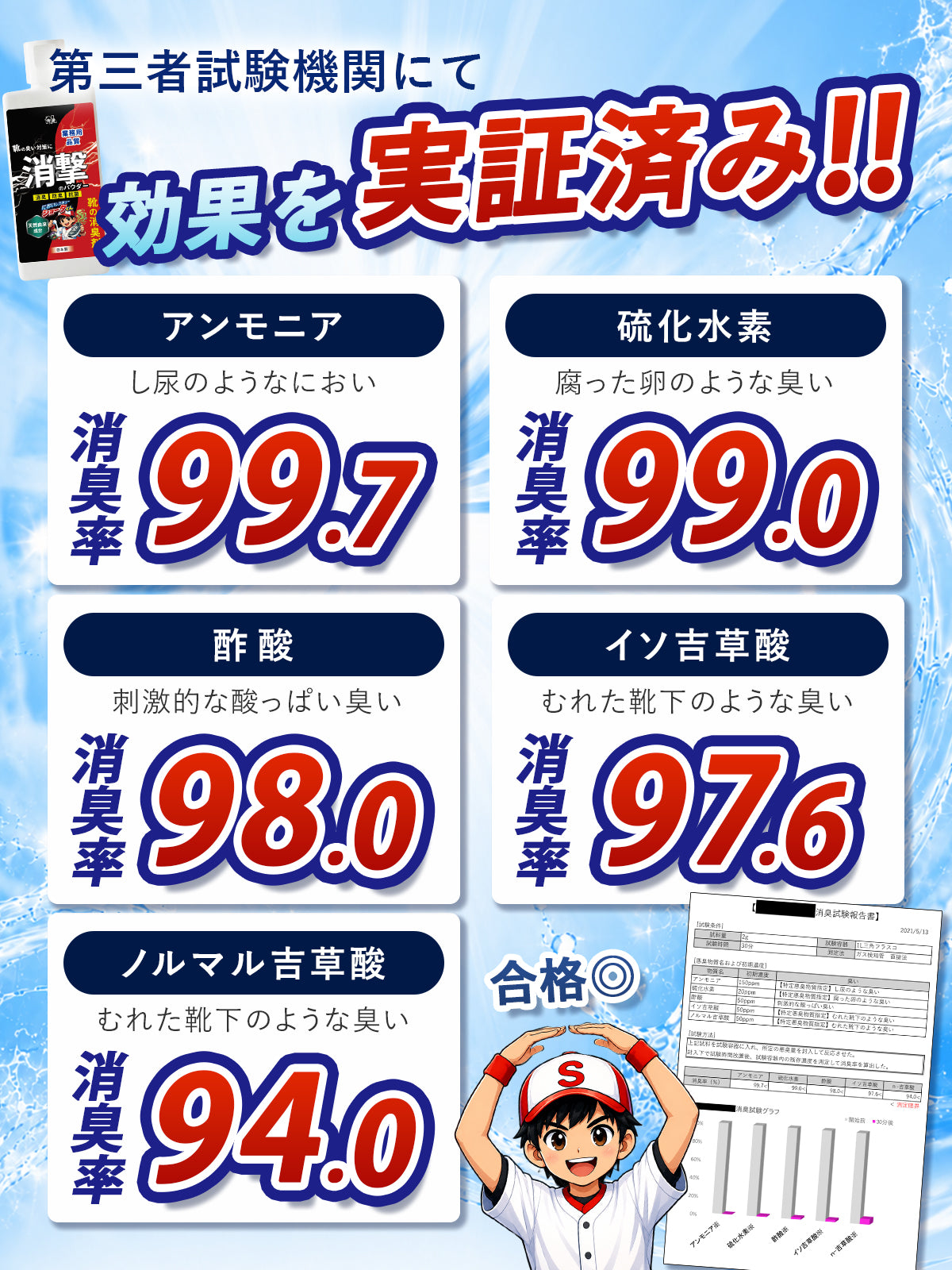 靴の匂い 消し 最強 消臭パウダー ホタテ ミョウバン 柿タンニン 送料無料 